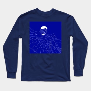 black falcon in new suit with blue wall Long Sleeve T-Shirt